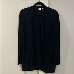 GAP Black Open Front Long Cardigan, Size XS